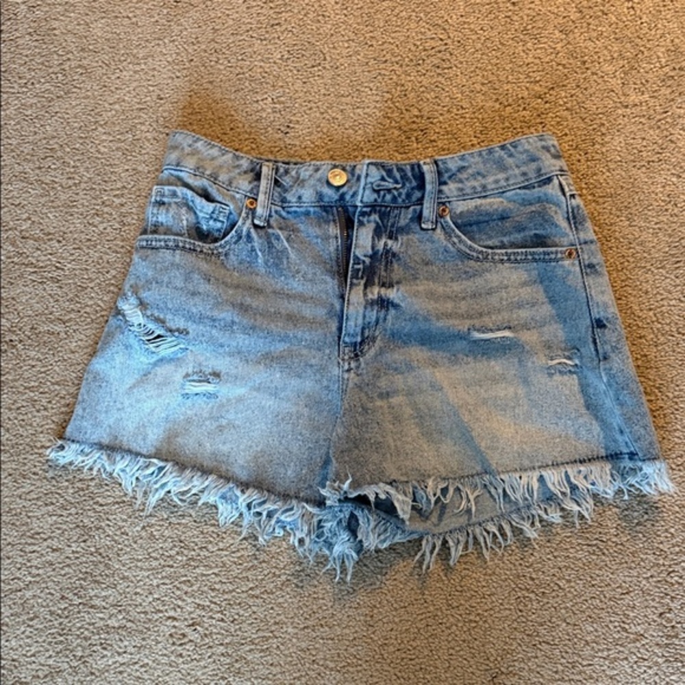 Rewash Frayed Hem Light Blue Jean Shorts